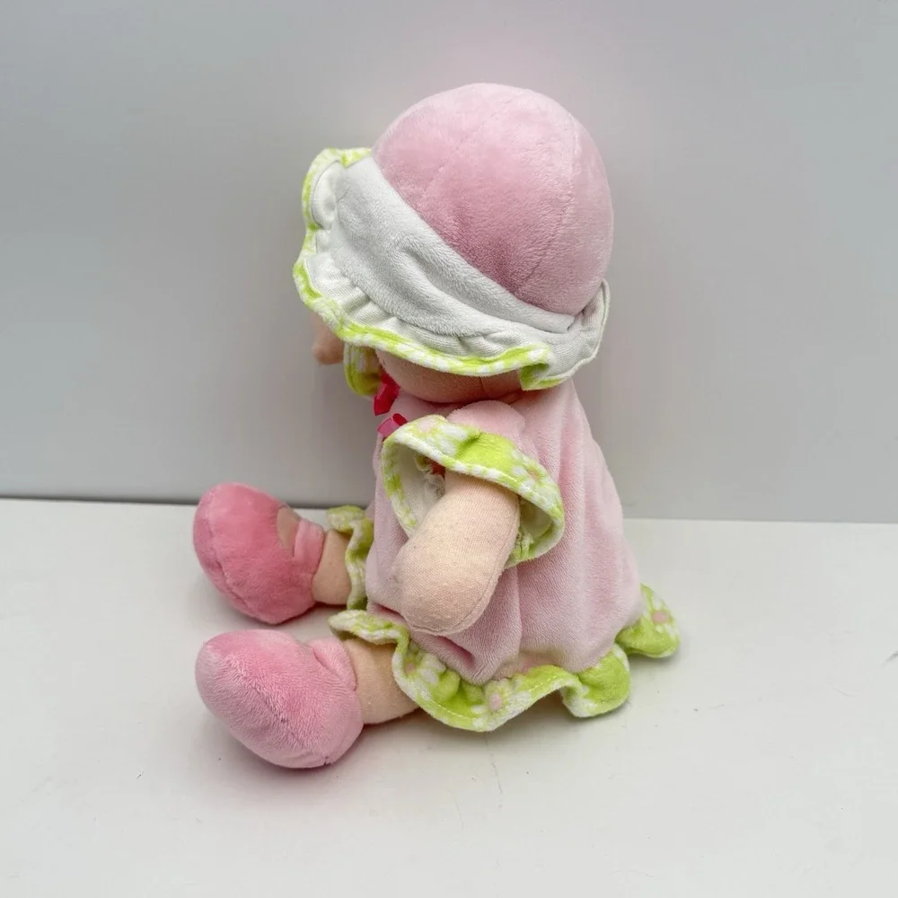 Carters My First Doll Pink Dress Hat Flower Rattle Embroidered Eyes Lovey Baby